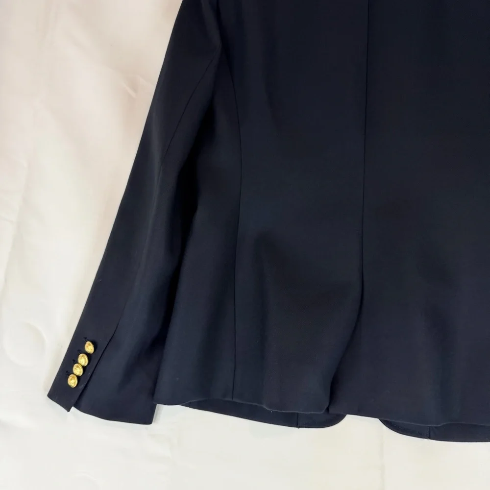 J CREW Women’s Size 10 Blazer Jacket 100% Wool Lined Gold Buttons